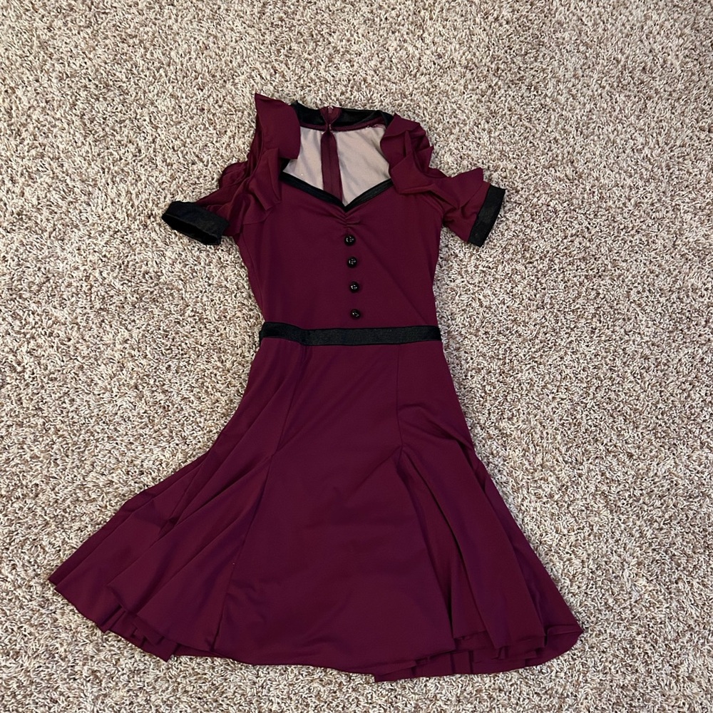 Burgundy dress dance costume